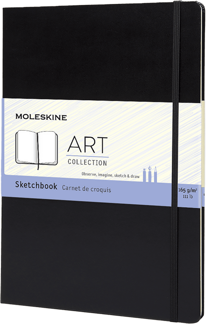 Moleskine Art Sketchbook, A4, with black hard cover and elastic closure