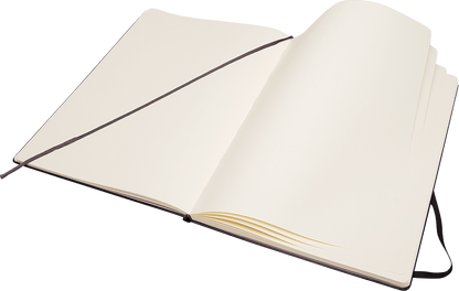 Open A4 Moleskine sketchbook showing heavyweight ivory sketch paper