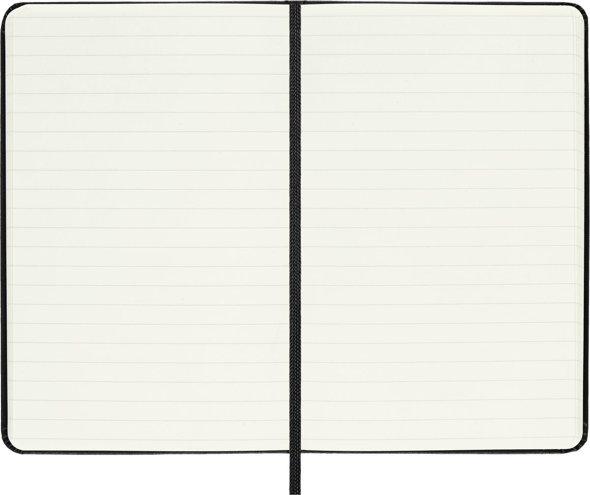 Moleskine Classic Pocket Notebook Black – open showing ruled ivory pages