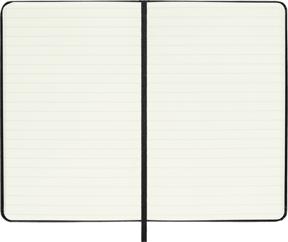 Moleskine Classic Pocket Notebook Black – open showing ruled ivory pages