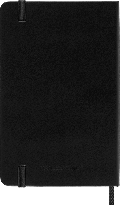 Moleskine Pocket Plain Hard Cover Notebook in Black – inner pocket and details