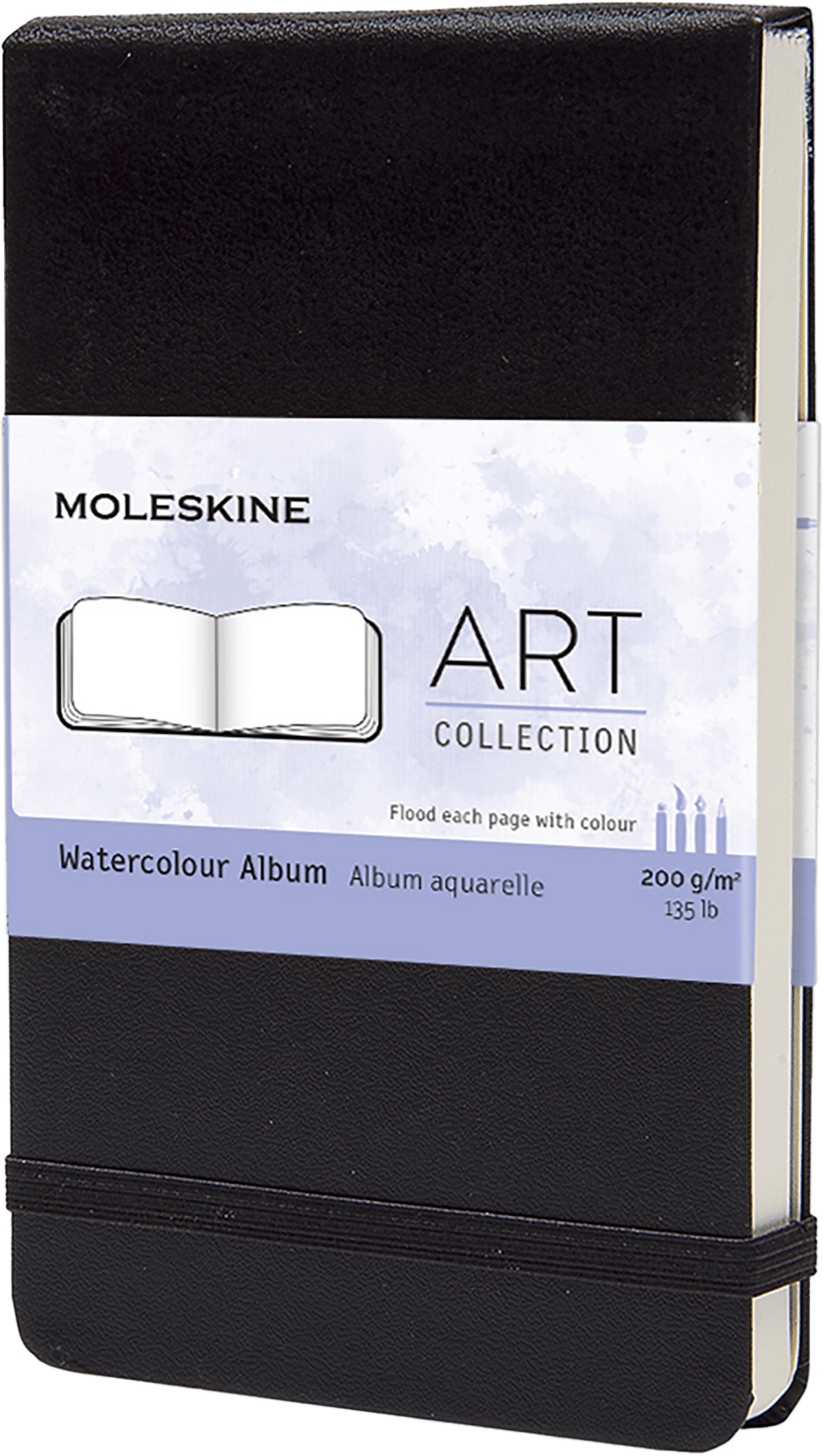 Moleskine Art Watercolour Album, pocket, black hard cover with elastic closure