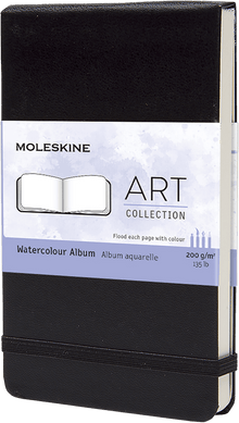 Moleskine Art Watercolour Album, pocket, black hard cover with elastic closure
