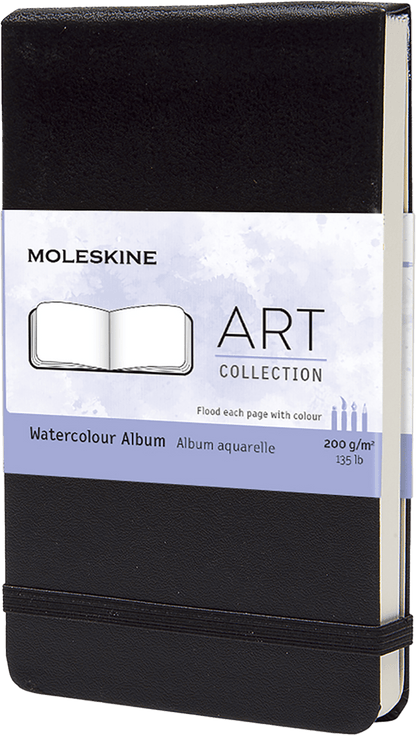 Moleskine Art Watercolour Album, pocket, black hard cover with elastic closure