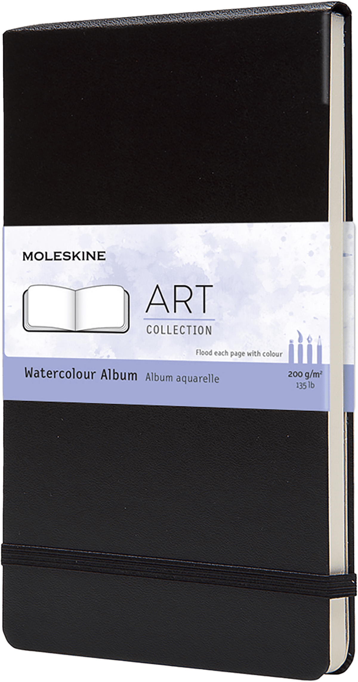 Moleskine Art Watercolour Album, large, black hard cover with elastic closure