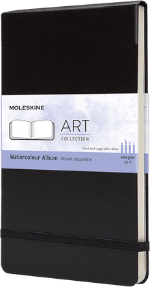 Moleskine Art Watercolour Album, large, black hard cover with elastic closure