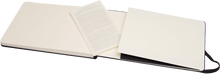 Moleskine large Watercolour Album open flat showing heavyweight cold-pressed watercolour paper