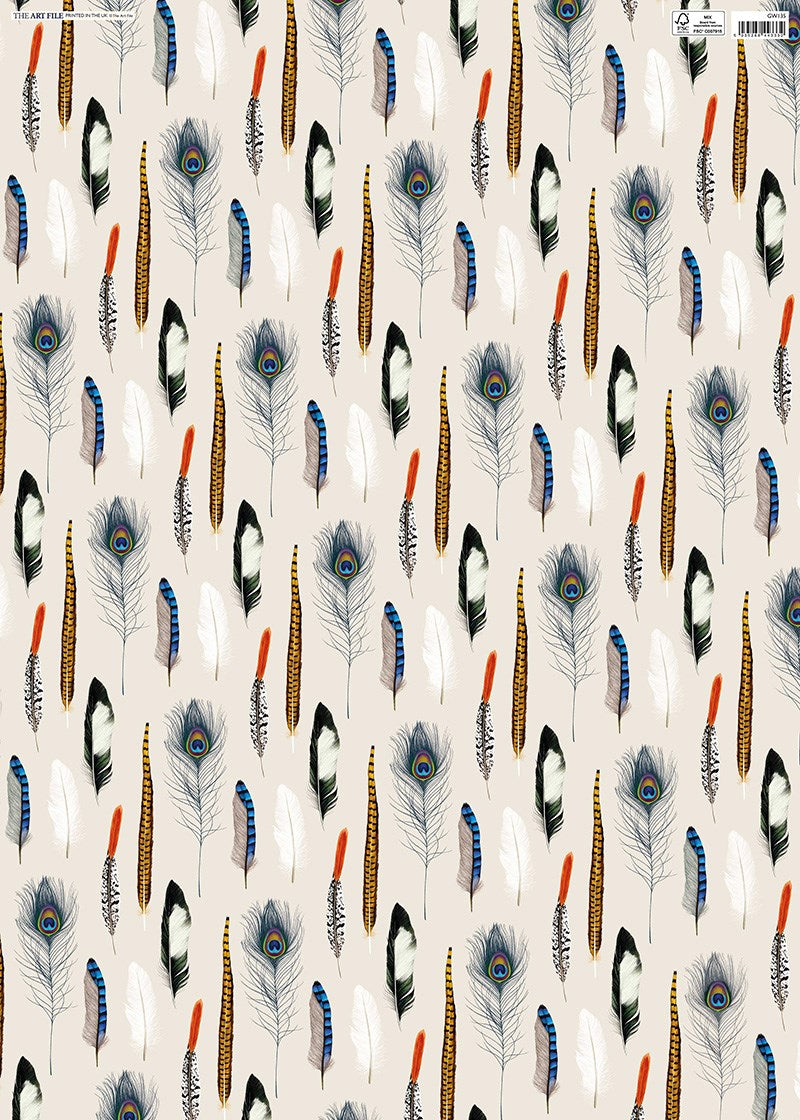 Feathers Gift Wrap Sheet