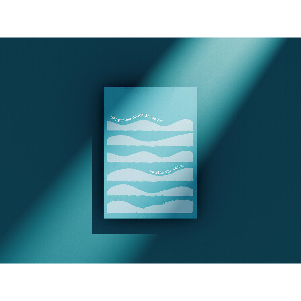 Dancing In The Rain Waves Greetings Card by Heyyy