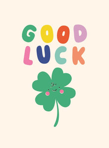 Four Leaf Clover Good Luck Card