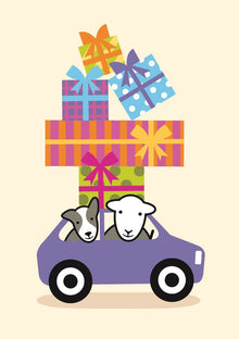Presents in Car Herdy Card