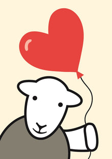 Love Heart Balloon Herdy Card