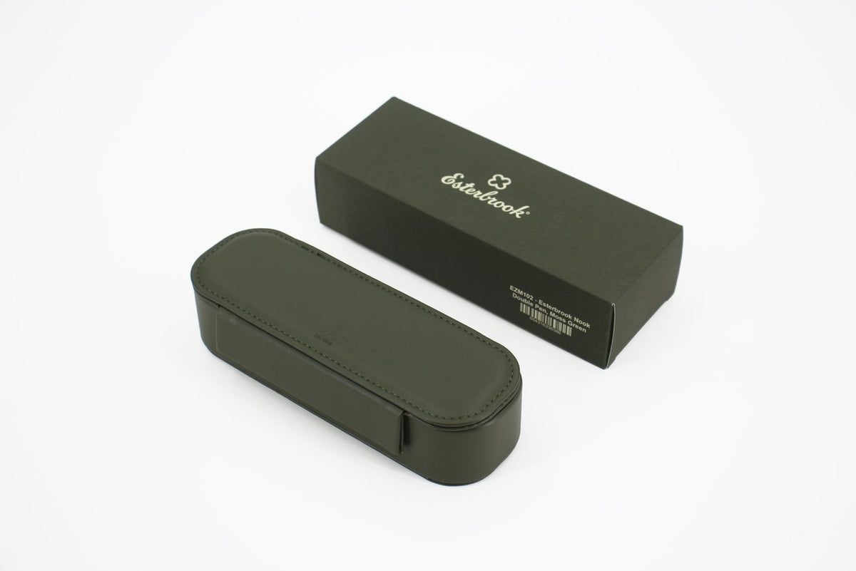 Esterbrook Double Pen Nook in Moss Green, open