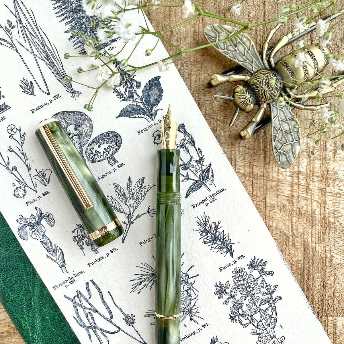 Esterbrook JR Pocket Palm Green fountain pen detail