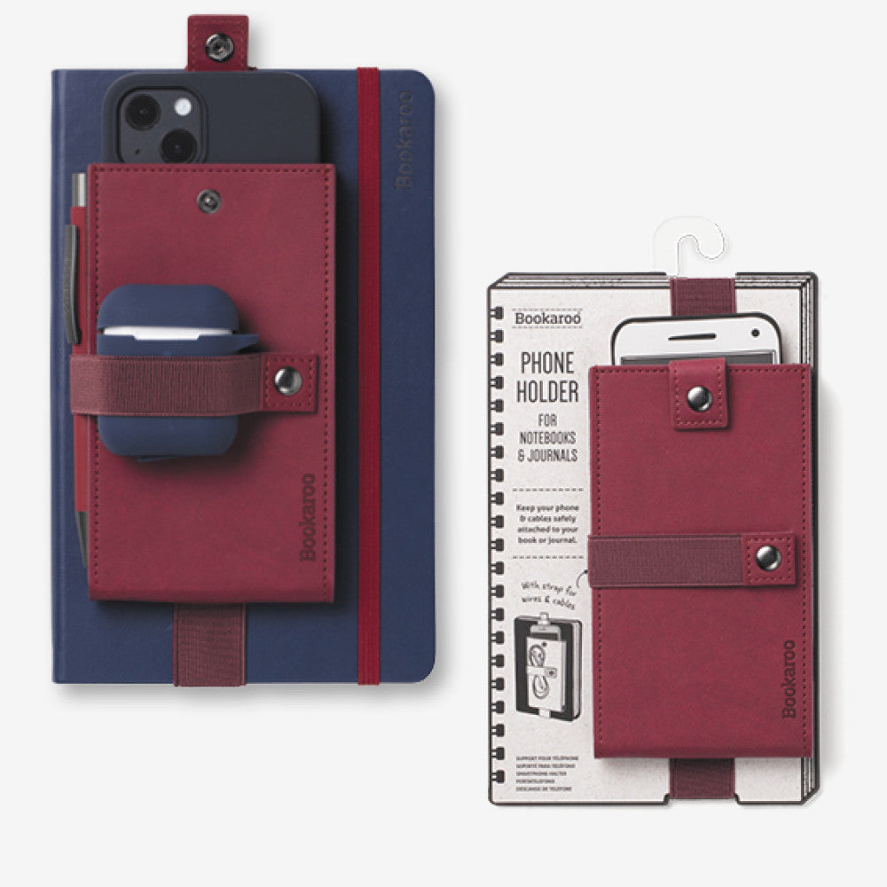 Bookaroo Phone Holder for Notebooks & Journals  - Dark Red