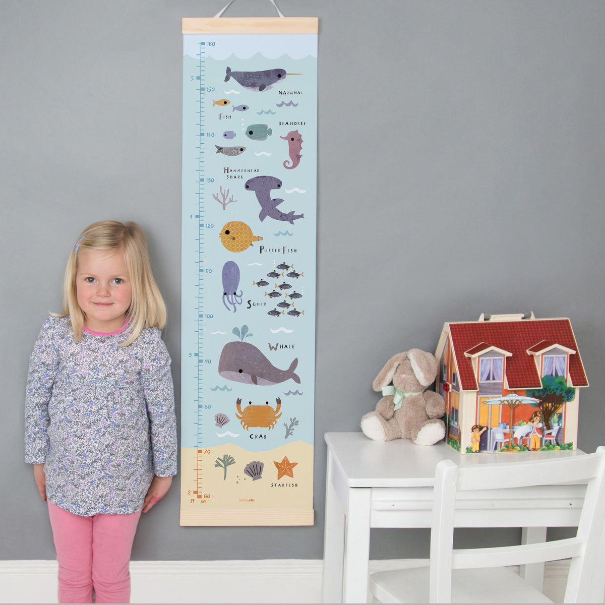 Ocean Creatures Canvas Height Chart – view 2
