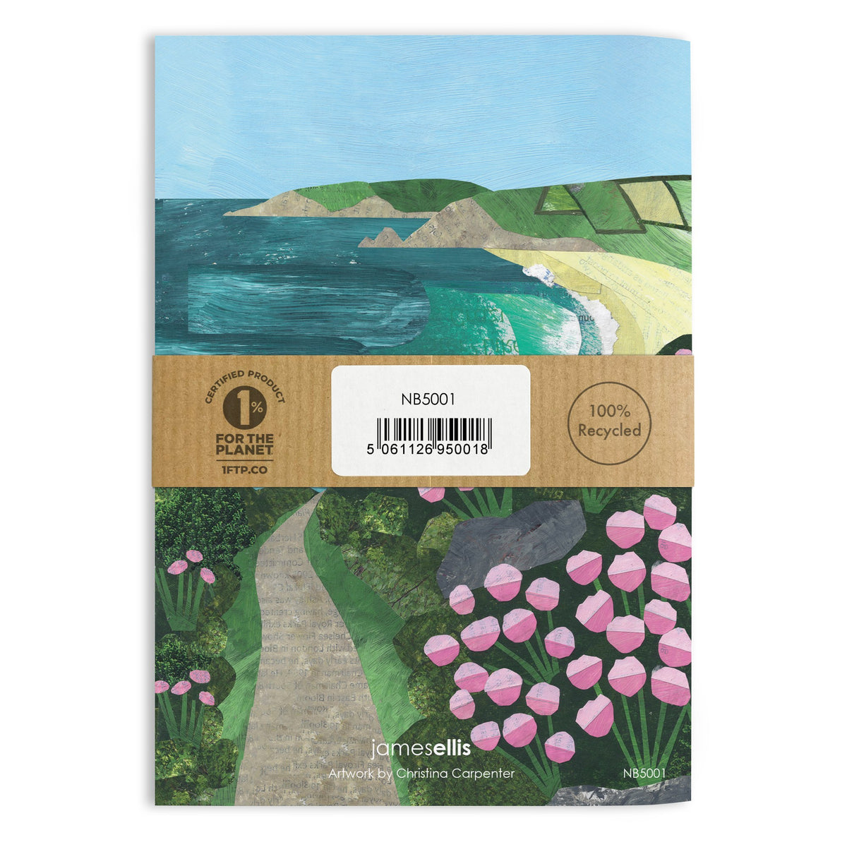 Coast Path Signpost & Sea Pinks A6 Lined Notebook – view 2