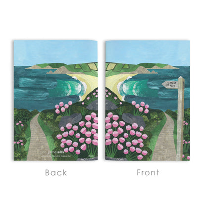 Coast Path Signpost & Sea Pinks A6 Lined Notebook – view 3