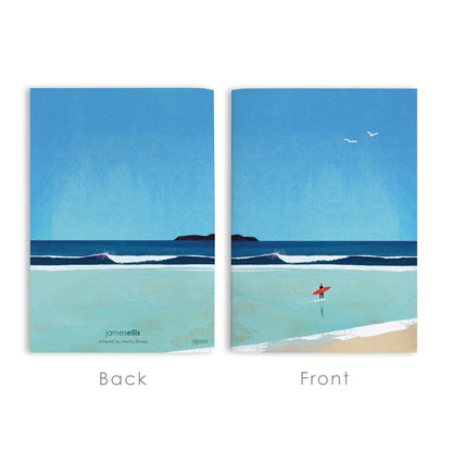 Morning Surf Red Surfboard A6 Lined Notebook – view 3