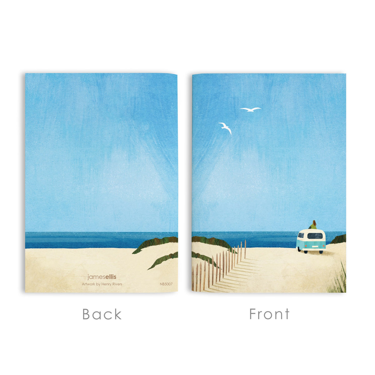 Campervan View Beach A6 Lined Notebook – view 3
