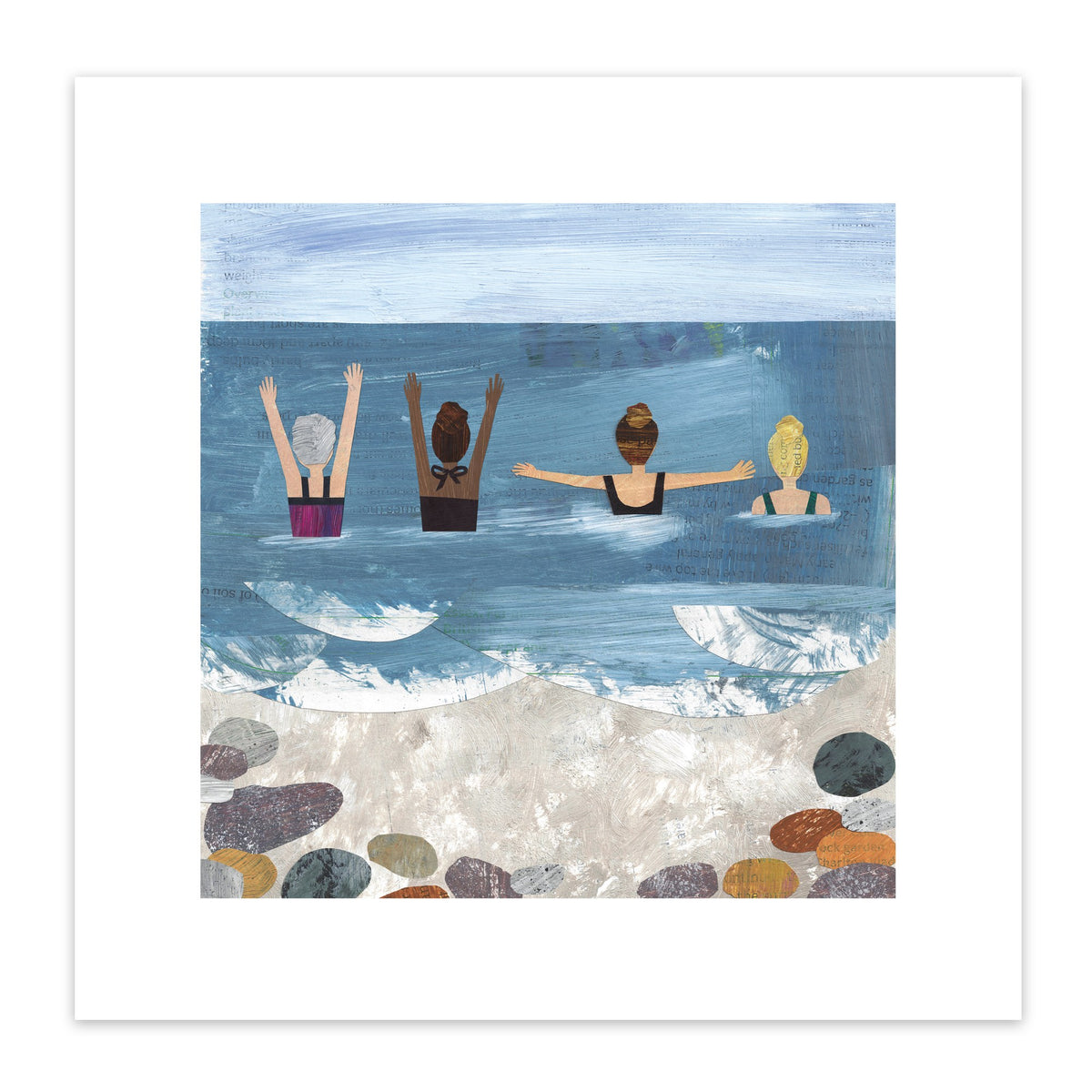 Wild Sea Swimmers Art Print – 30 x 30 cm – view 2