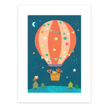 Night Balloon Ride Animals Art Print – 30 x 40 cm – view 2