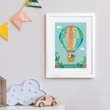 Framed Day Balloon Ride Animals Print – 30 x 40 cm White Frame – view 2