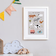 Framed On the Farm Animals Art Print – 30 x 40 cm White Wood Frame – view 2