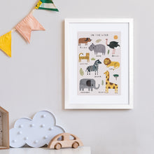 Framed In the Wild Safari Animals Print – 30 x 40 cm White Frame – view 2