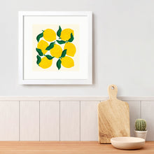 Framed Lemons Art Print – 30 x 30 cm White Wood Frame – view 2
