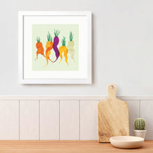 Framed Carrots Art Print – 30 x 30 cm White Wood Frame – view 2