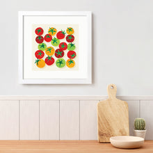 Framed Tomatoes Art Print – 30 x 30 cm White Wood Frame – view 2