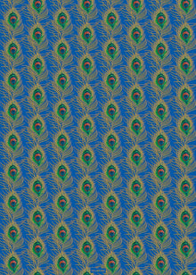 Peacock Feathers Blue Luxury Wrap