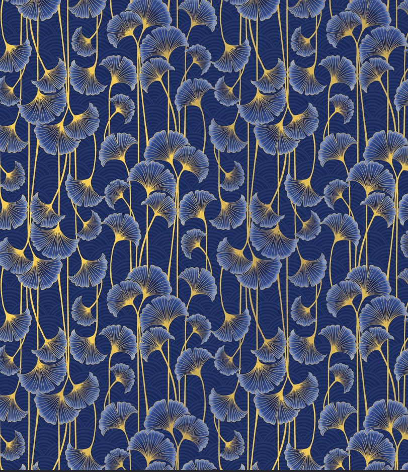 Blue Floral Gift Wrap Sheet