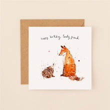 Hedgehog and Fox Lovely Friend Louise Mulgrew Card