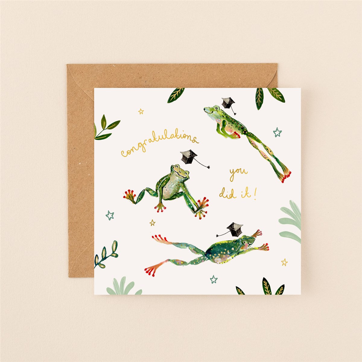Frogs Graduation Congratulations Louise Mulgrew Card