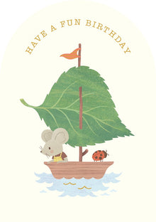 Birthday Boat Little Mouse Card