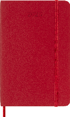 Moleskine 2026 Daily Diary, Pocket, soft cover in Scarlet Red – front cover