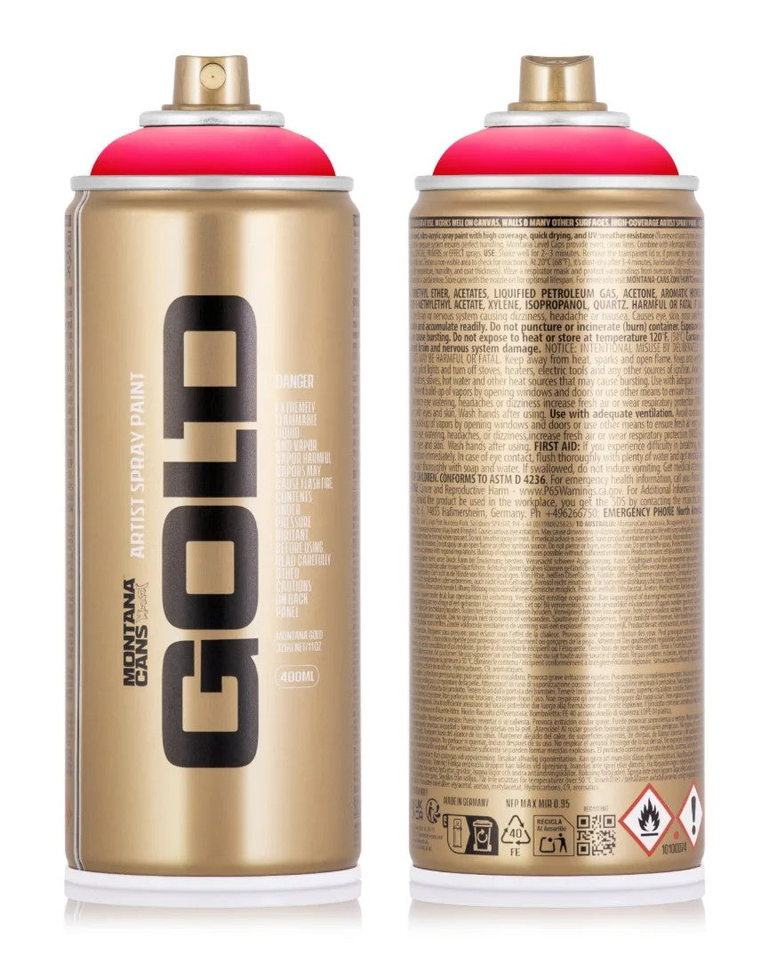 Montana Gold 400ml Spray Paint – Fluorescent Fire Red (F3000)