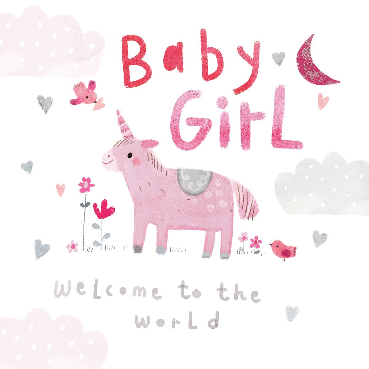 Ag Jatkowska Baby Unicorn New Baby Card