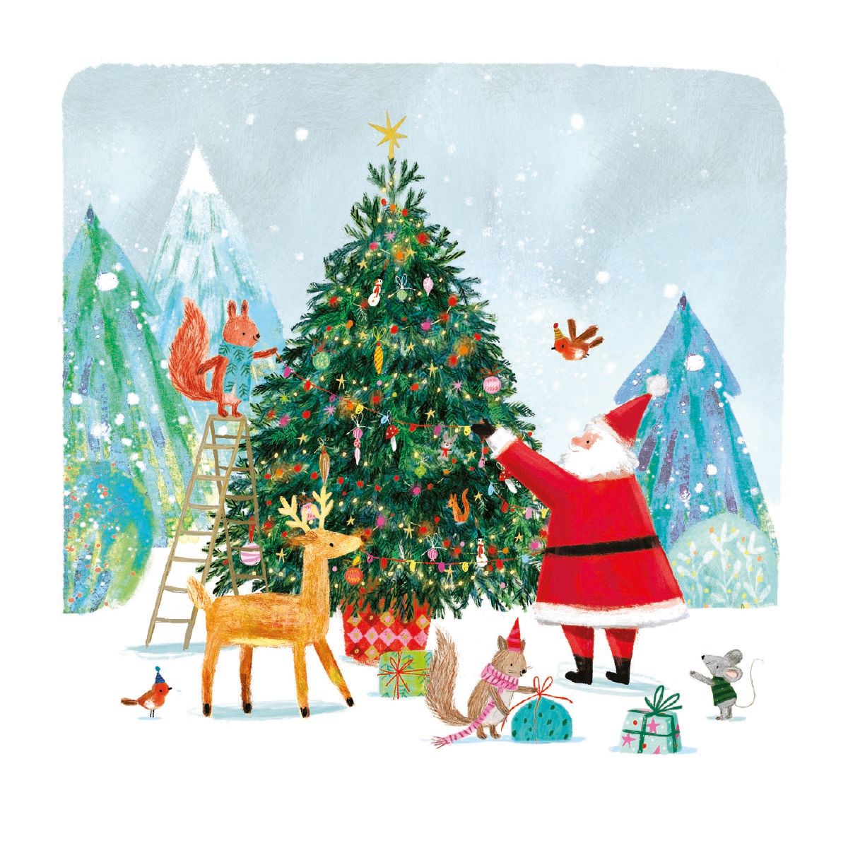 Ag Jatkowska Santa's Tree Christmas Card Pack