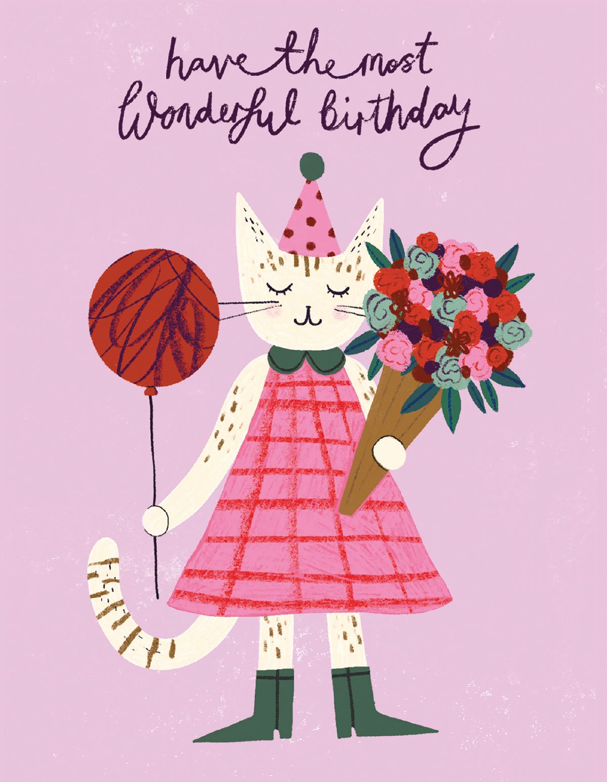 Amy Hodkin Birthday Cat Greeting Card