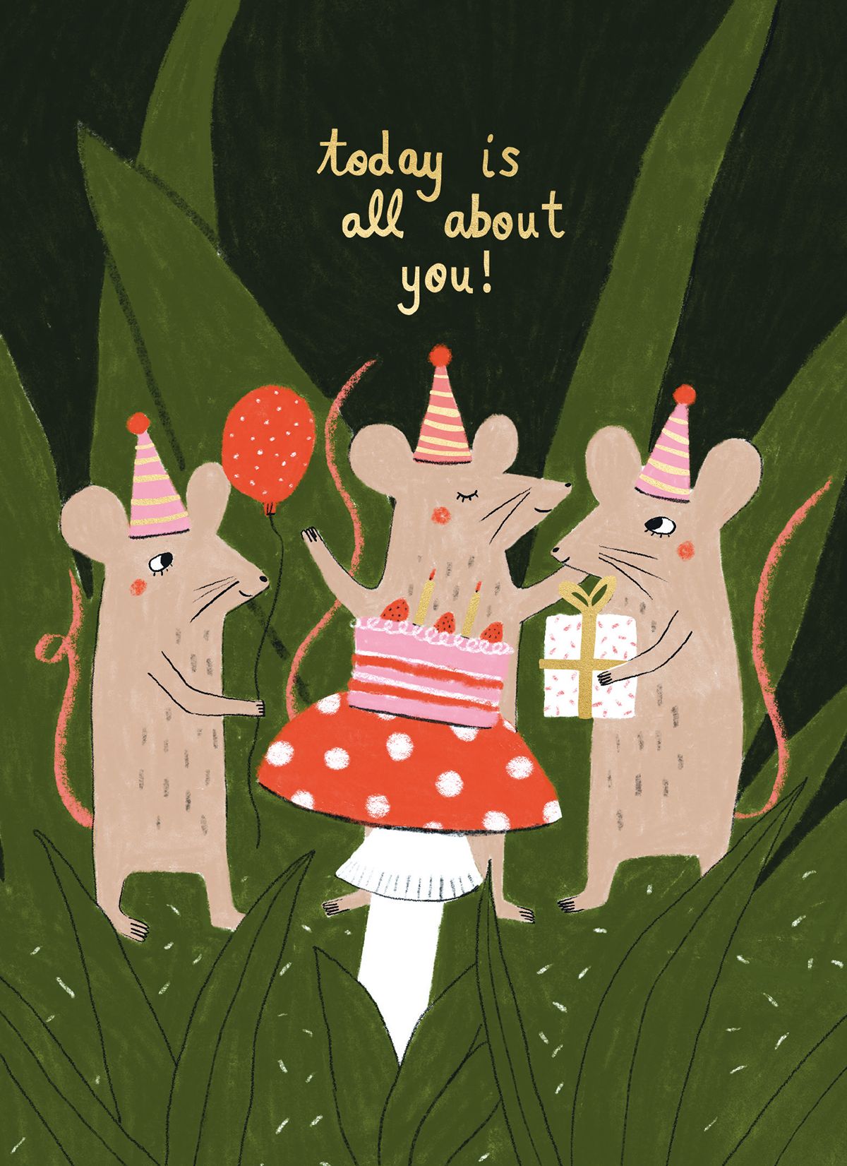 Amy Hodkin Birthday Mice Greeting Card