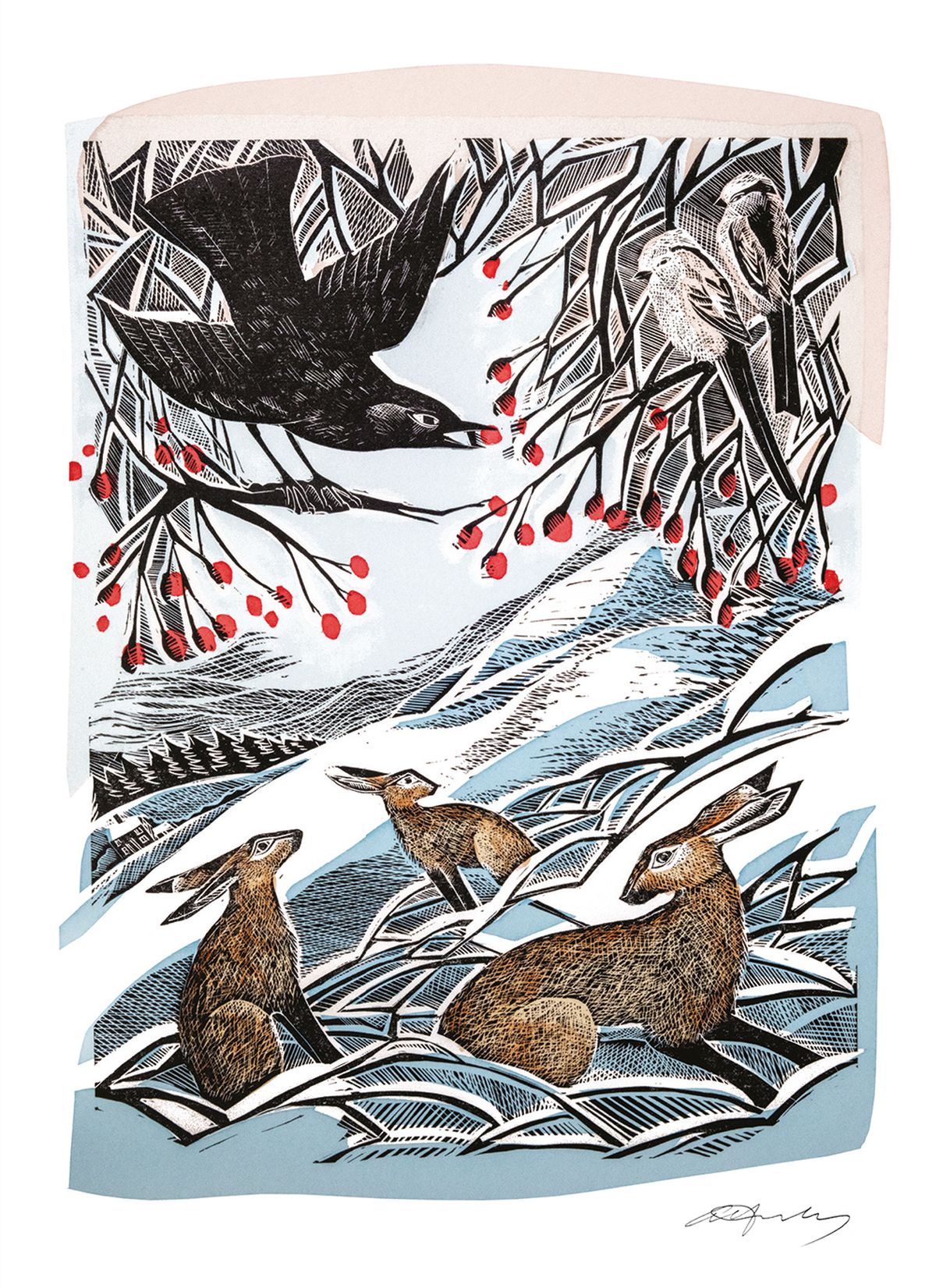 Angela Harding Hares in Conversation Christmas Card Pack