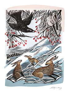 Angela Harding Hares in Conversation Christmas Card Pack