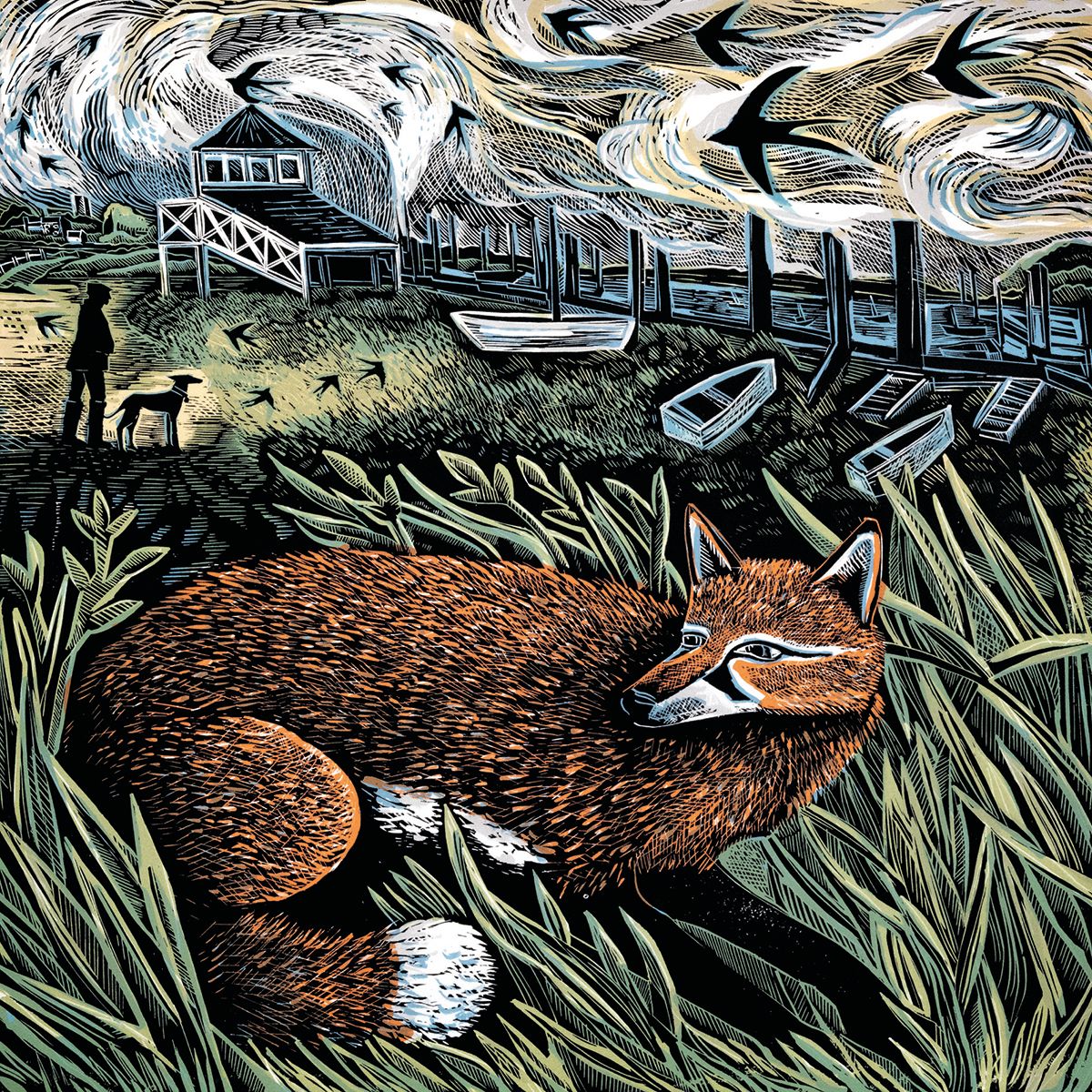 Angela Harding Morston Fox Art Card