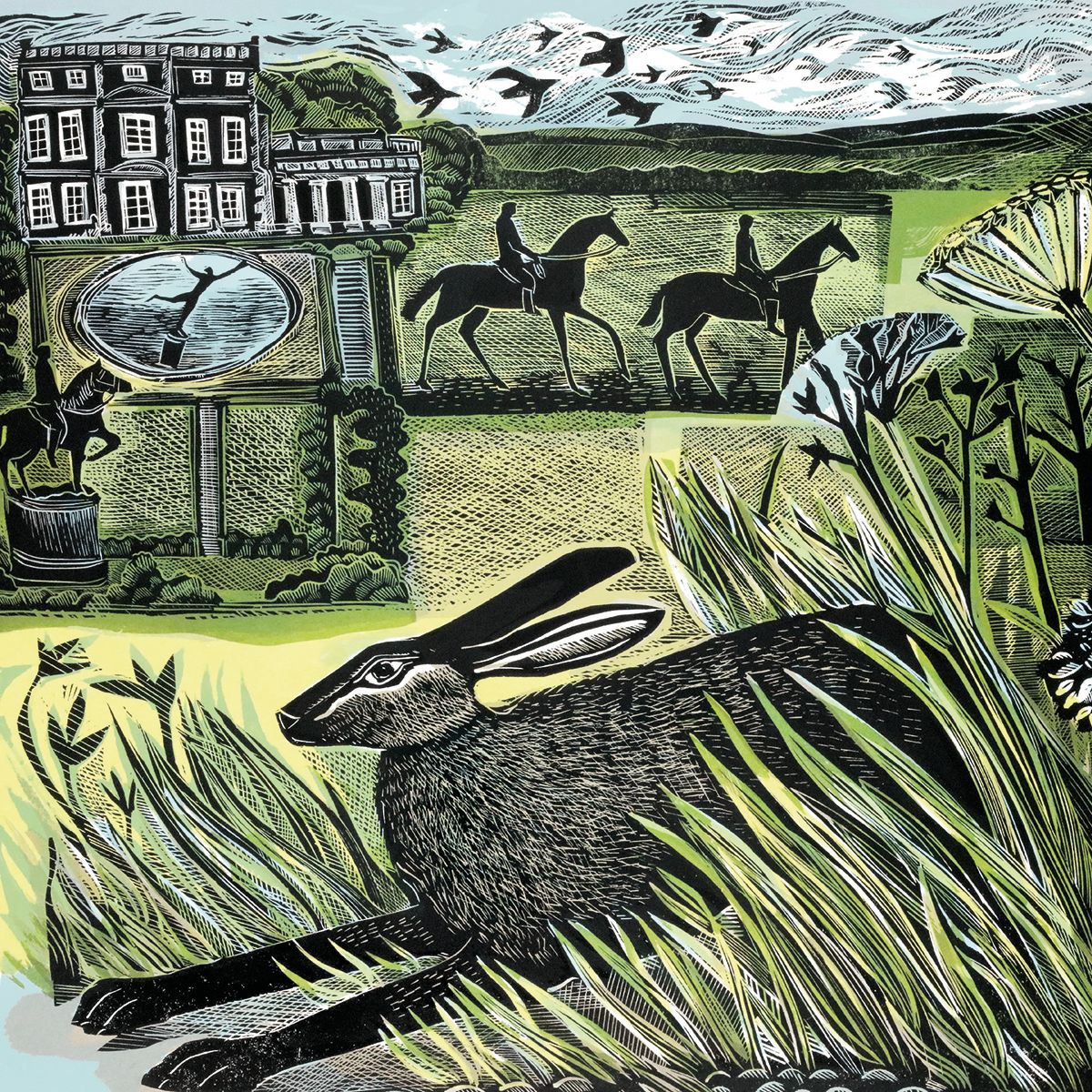 Angela Harding Newby Hare Art Card