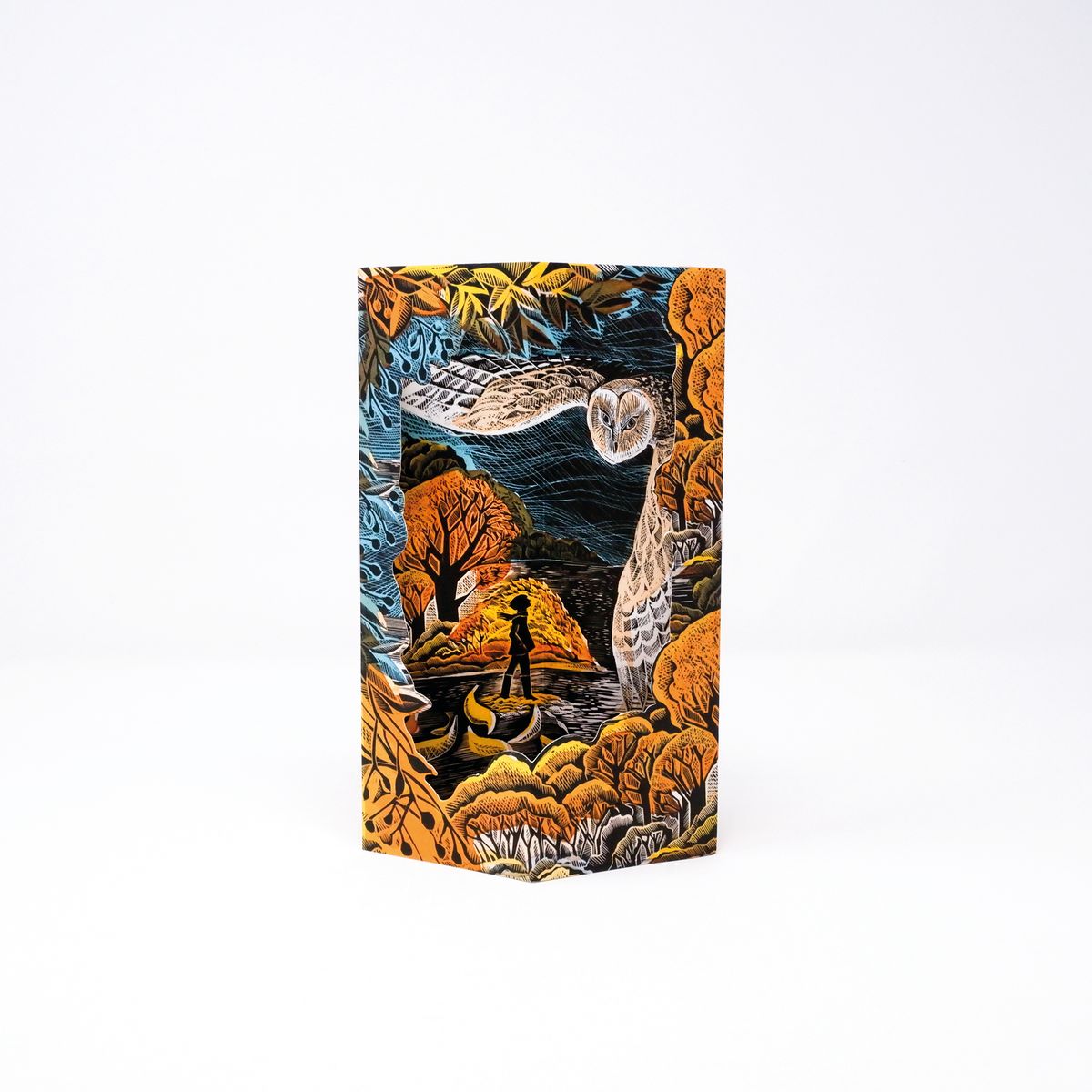 Angela Harding October Owl Die-Cut Art Card