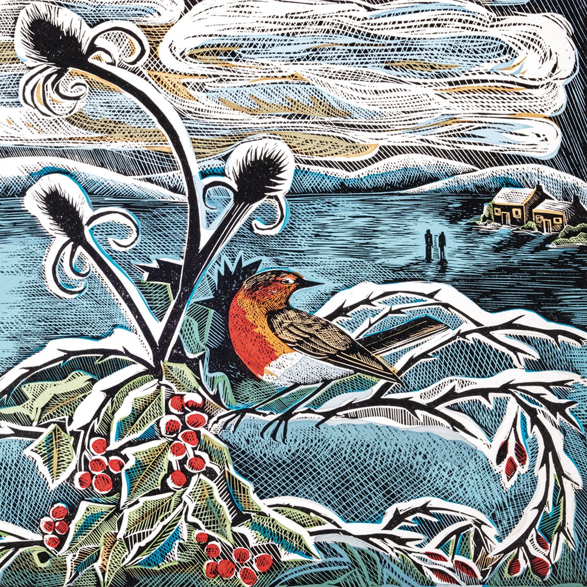 Angela Harding Scottish Robins Christmas Card Pack