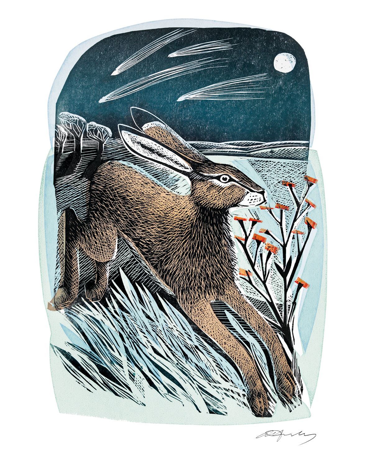 Angela Harding Shooting Stars Art Card